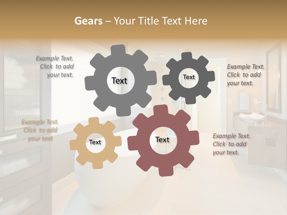 Towel Window Tub PowerPoint Template