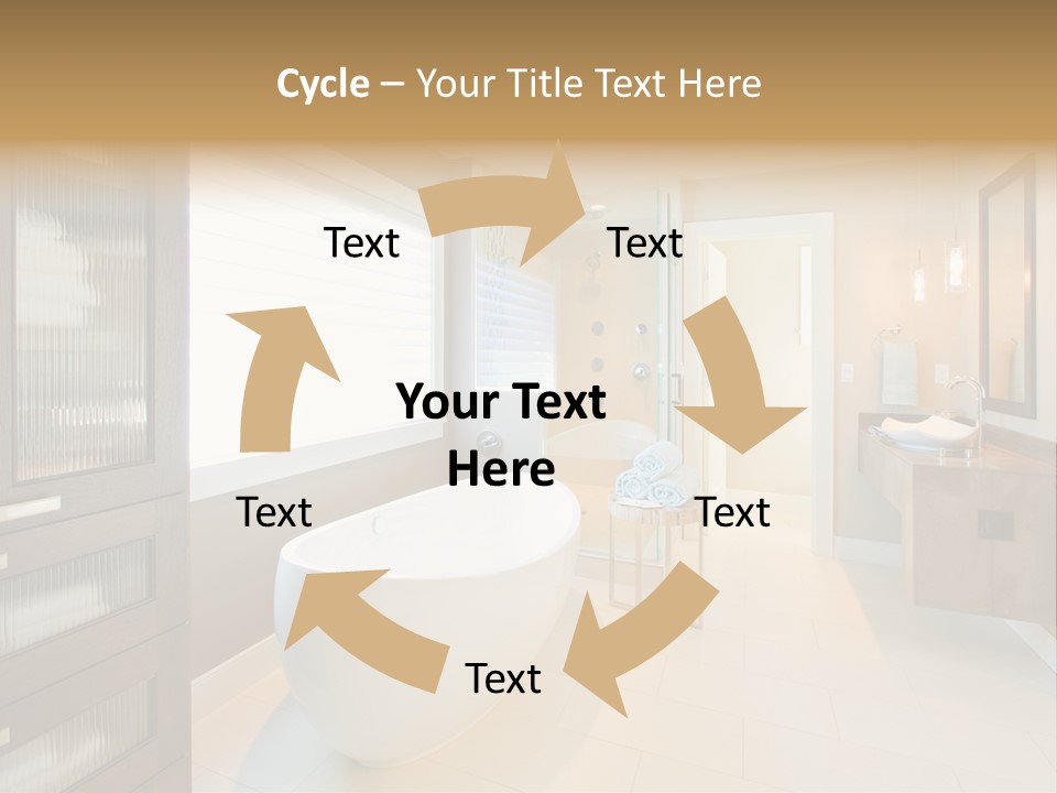 Towel Window Tub PowerPoint Template