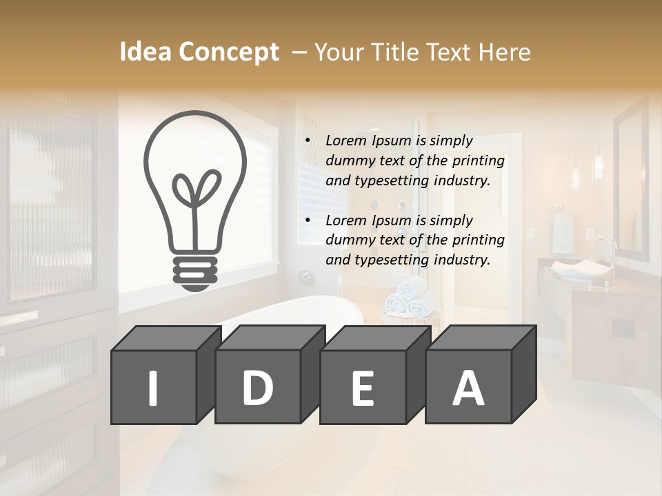 Towel Window Tub PowerPoint Template