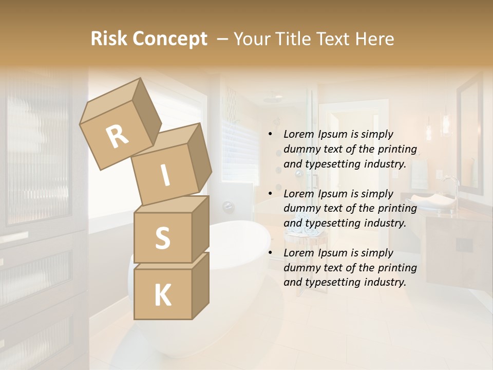 Towel Window Tub PowerPoint Template