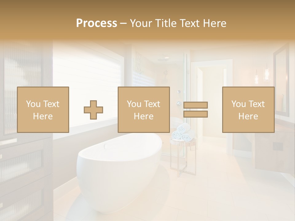 Towel Window Tub PowerPoint Template