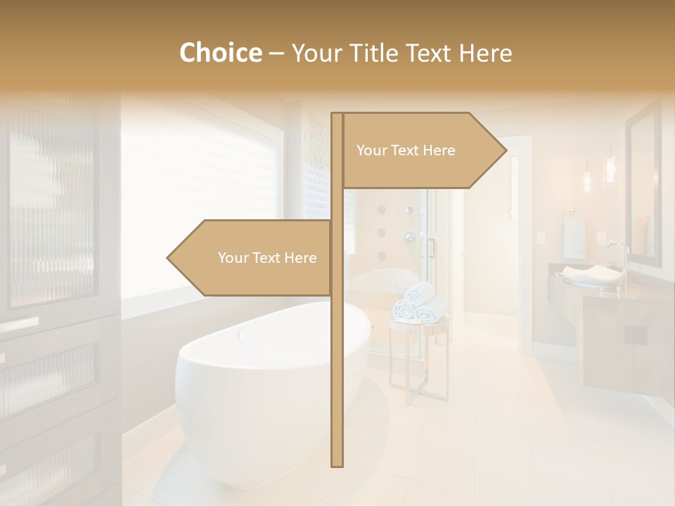 Towel Window Tub PowerPoint Template