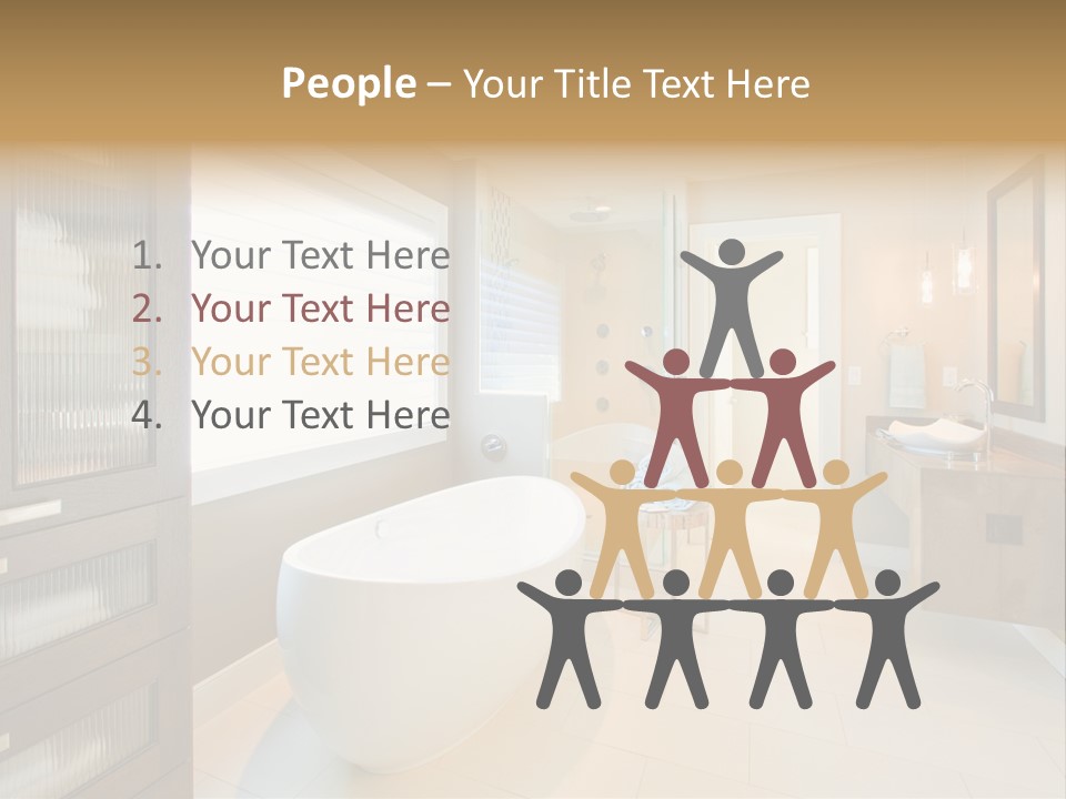 Towel Window Tub PowerPoint Template