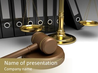 Justice Court Balance PowerPoint Template
