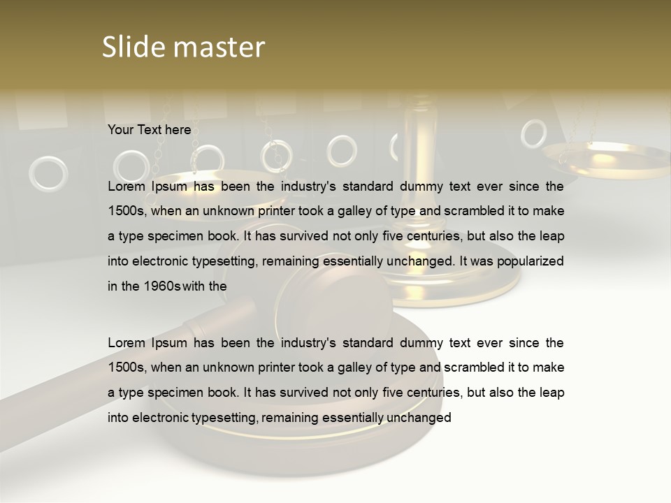 Justice Court Balance PowerPoint Template