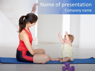 Fitness Together Mommy PowerPoint Template