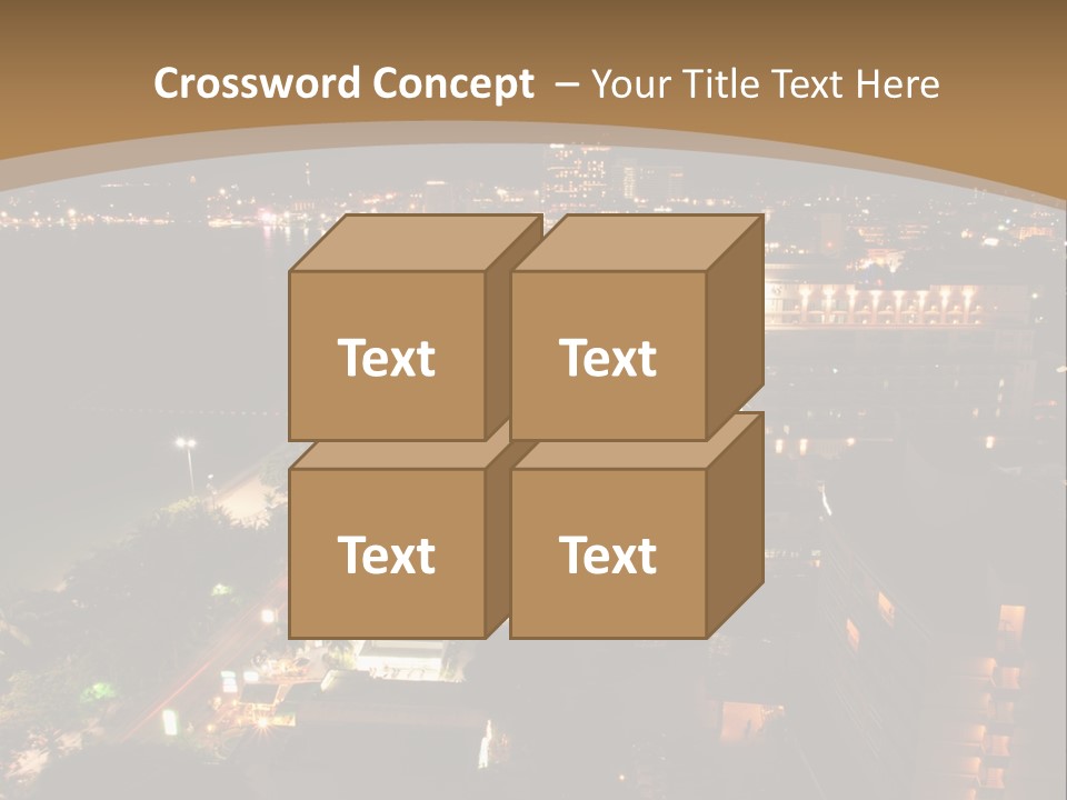 Cars Headlights Intersection PowerPoint Template