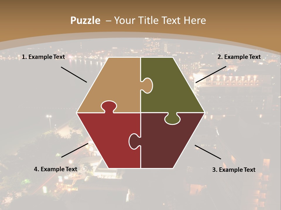 Cars Headlights Intersection PowerPoint Template