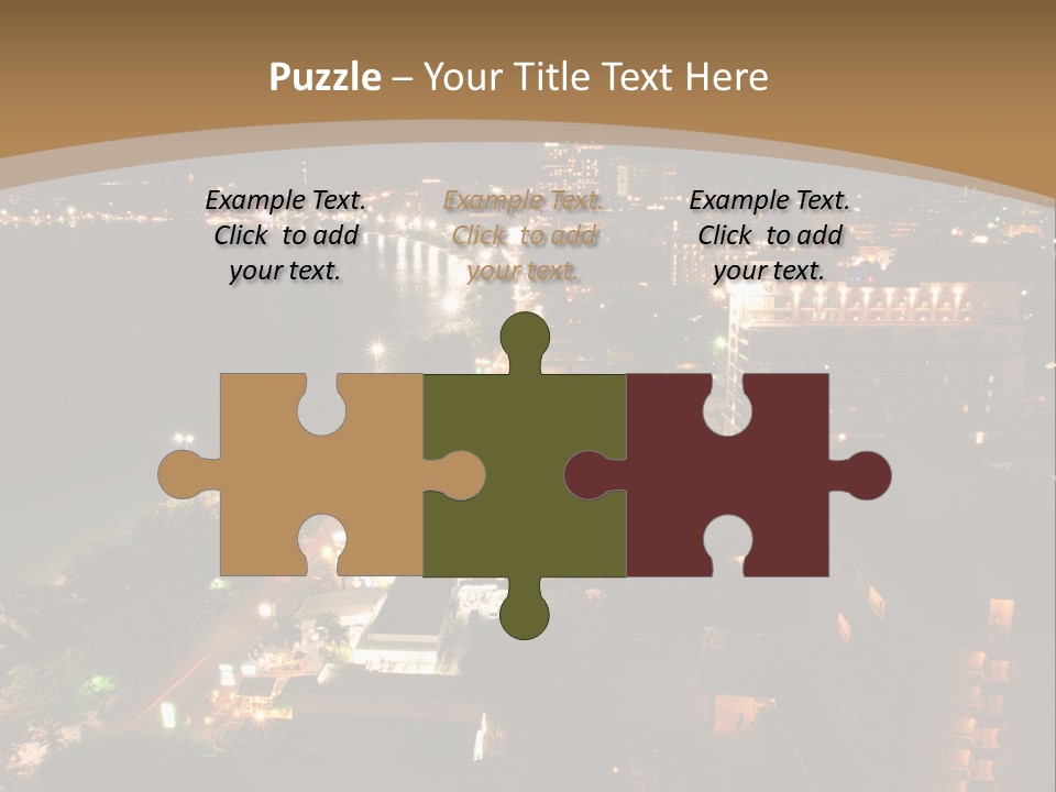 Cars Headlights Intersection PowerPoint Template