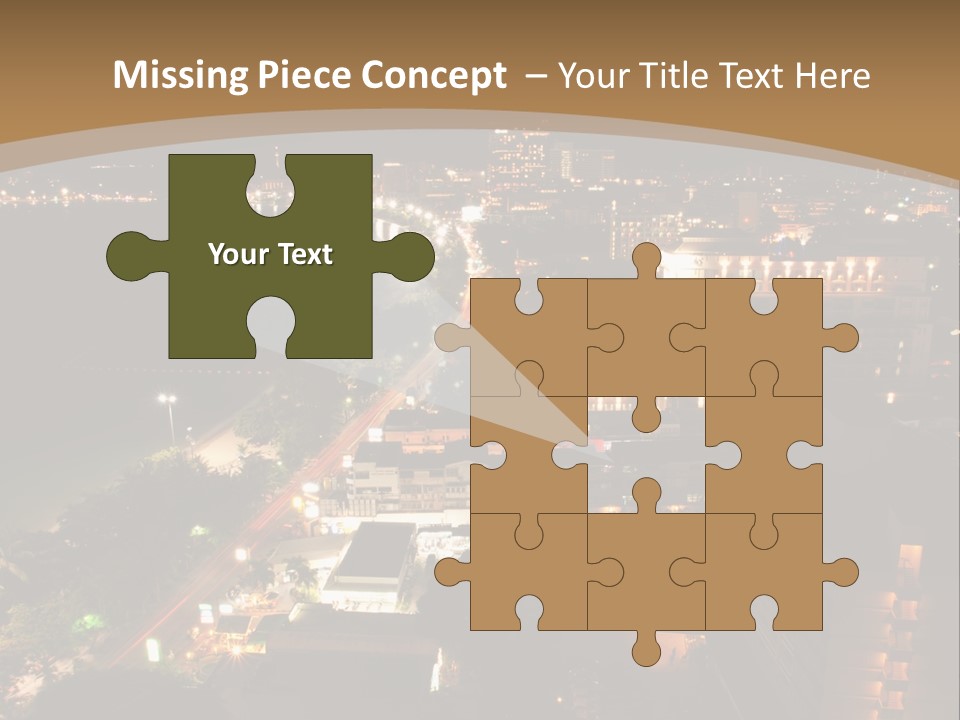 Cars Headlights Intersection PowerPoint Template