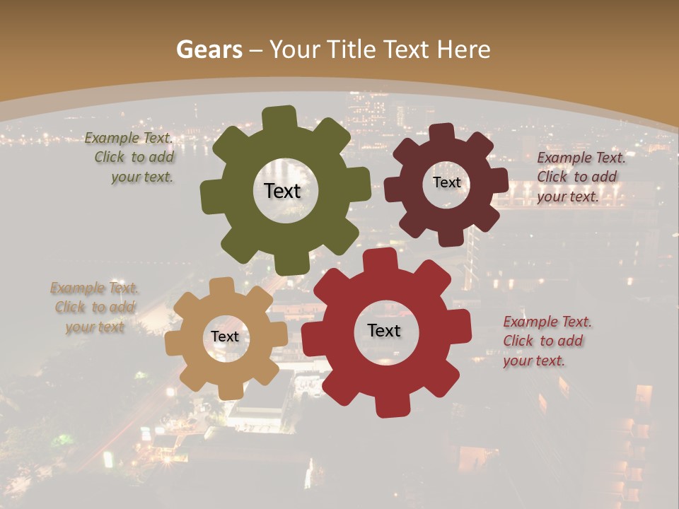 Cars Headlights Intersection PowerPoint Template