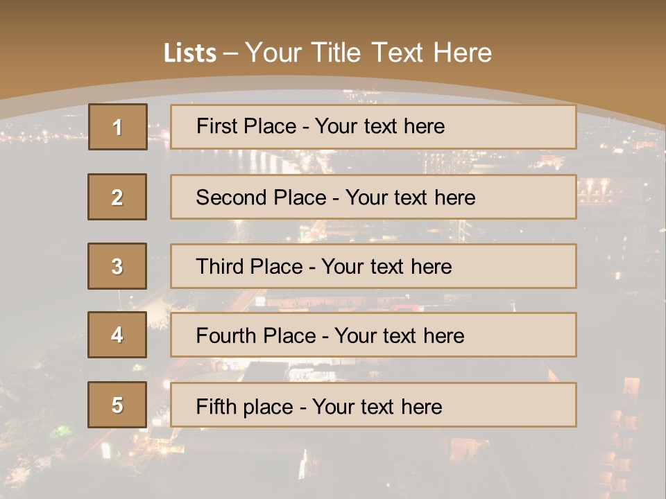 Cars Headlights Intersection PowerPoint Template