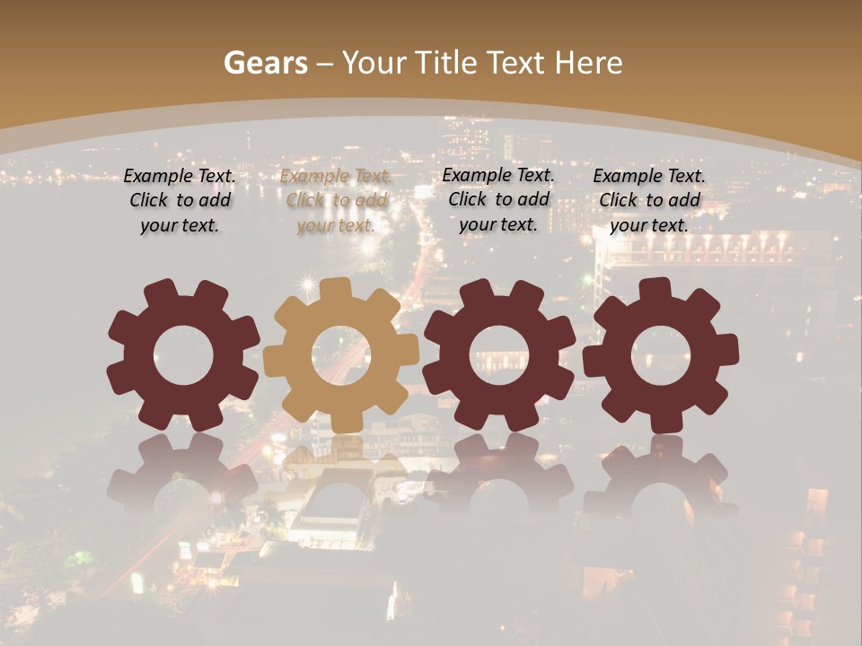 Cars Headlights Intersection PowerPoint Template