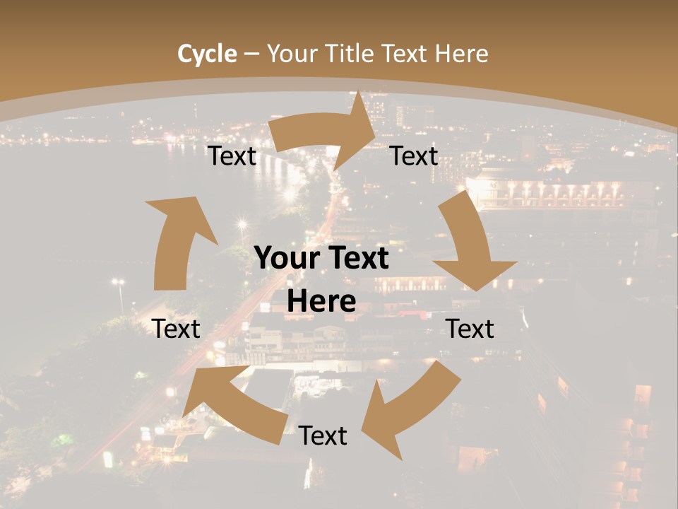Cars Headlights Intersection PowerPoint Template