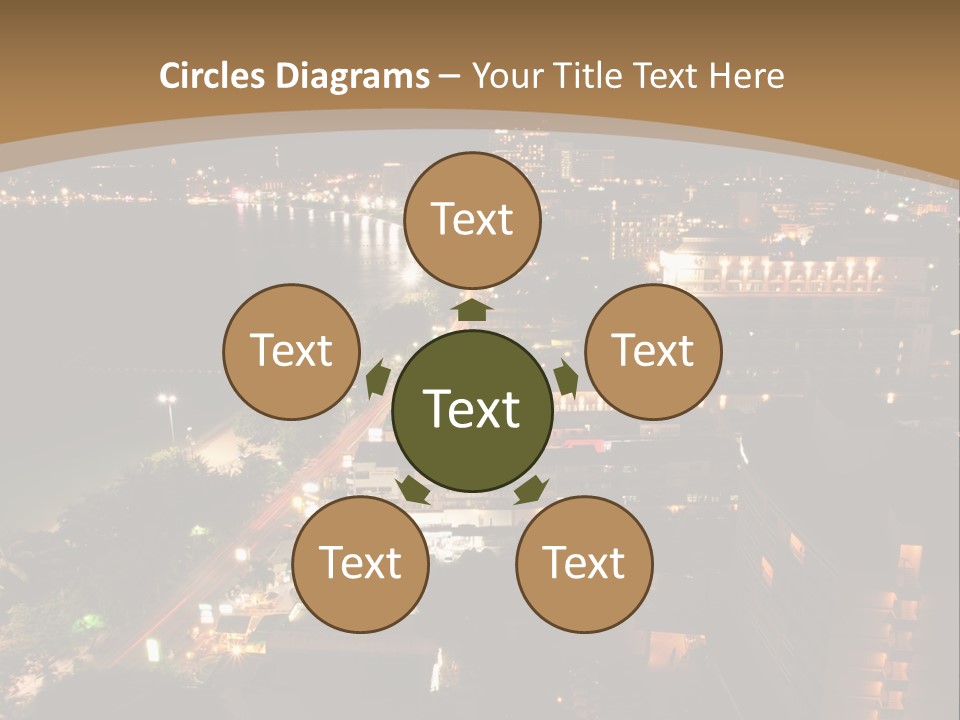 Cars Headlights Intersection PowerPoint Template