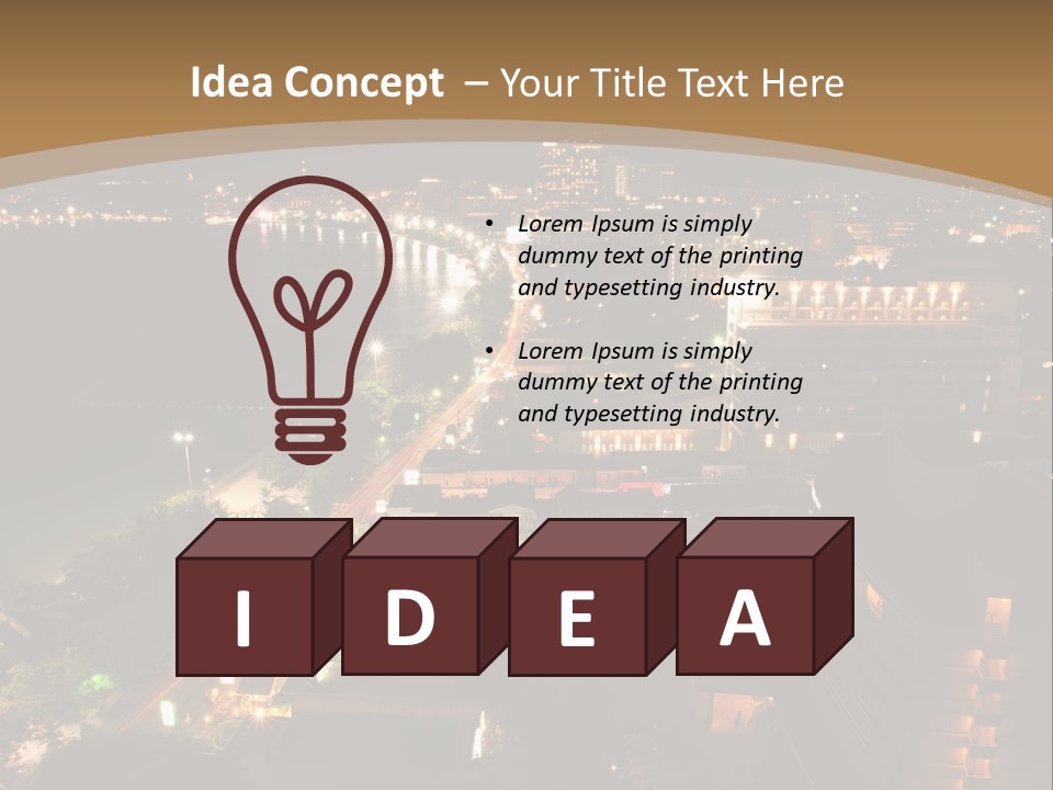 Cars Headlights Intersection PowerPoint Template