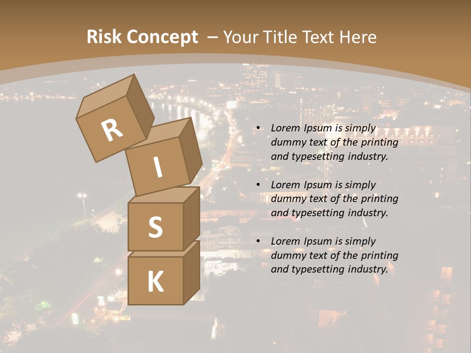 Cars Headlights Intersection PowerPoint Template