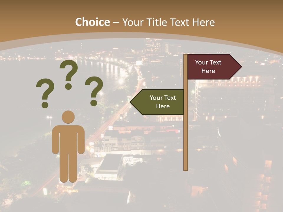 Cars Headlights Intersection PowerPoint Template