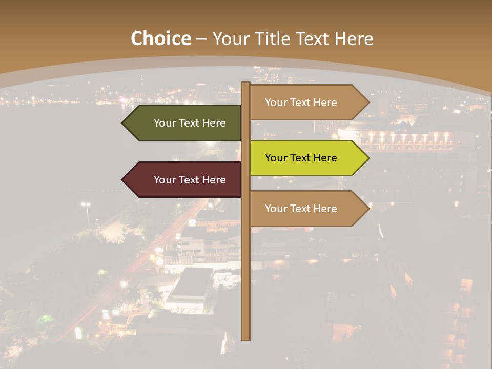Cars Headlights Intersection PowerPoint Template