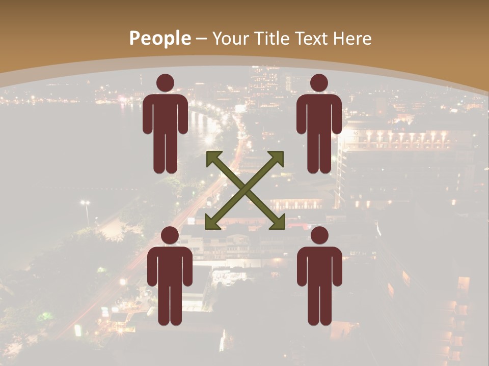 Cars Headlights Intersection PowerPoint Template