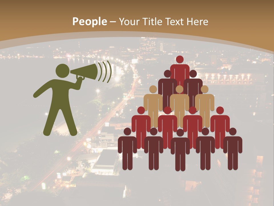 Cars Headlights Intersection PowerPoint Template