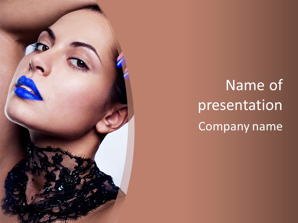 Contemplation Studio Shot Makeup PowerPoint Template