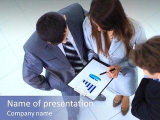 Team Communication Businesswoman PowerPoint Template