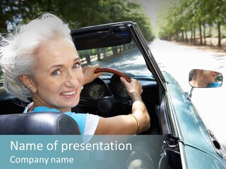 Lifestyle Mature Sports Car PowerPoint Template