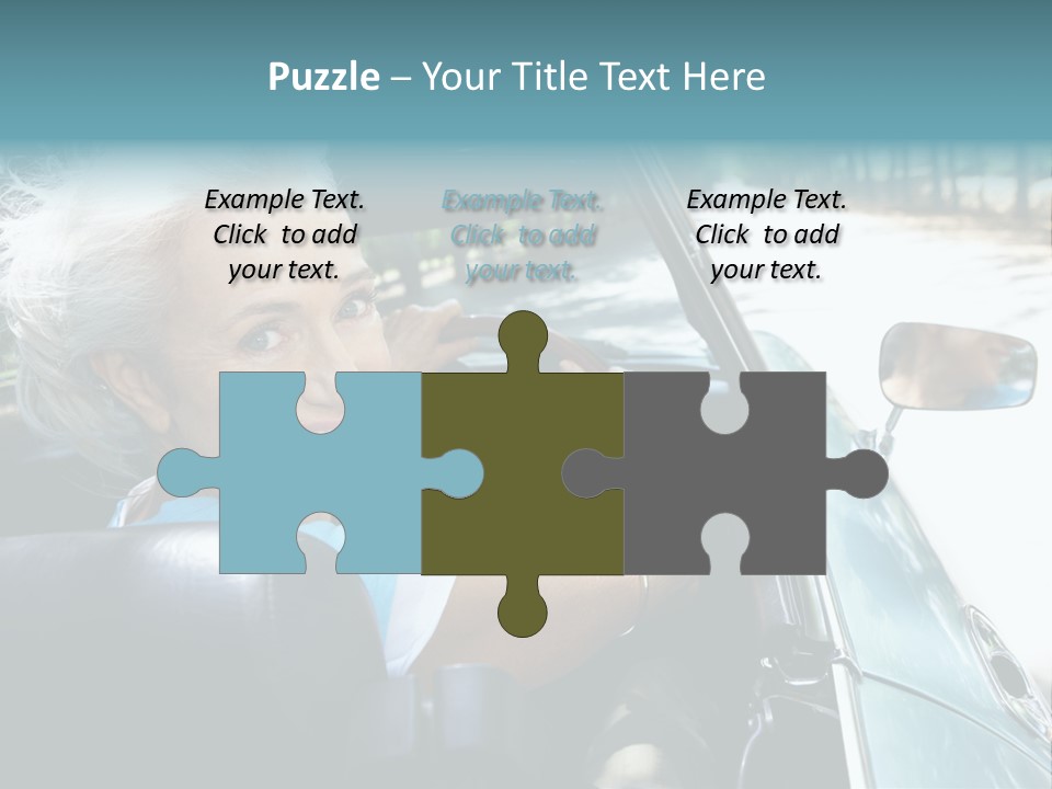 Lifestyle Mature Sports Car PowerPoint Template