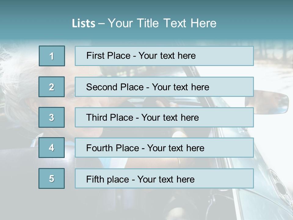 Lifestyle Mature Sports Car PowerPoint Template