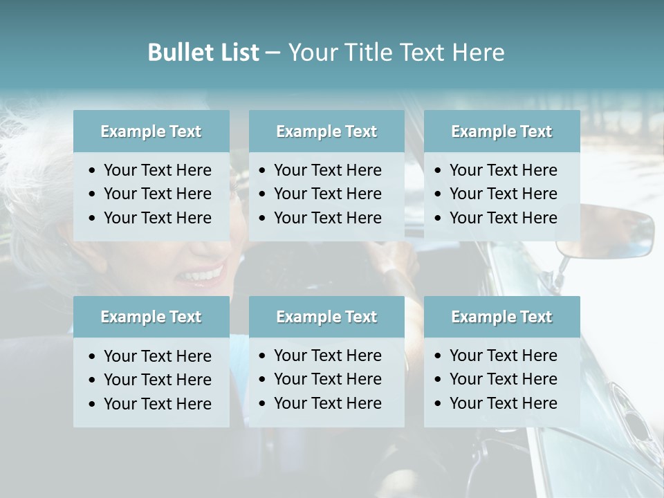 Lifestyle Mature Sports Car PowerPoint Template