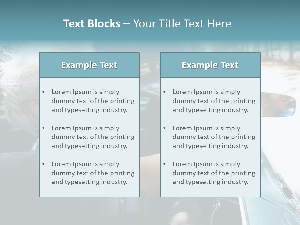 Lifestyle Mature Sports Car PowerPoint Template