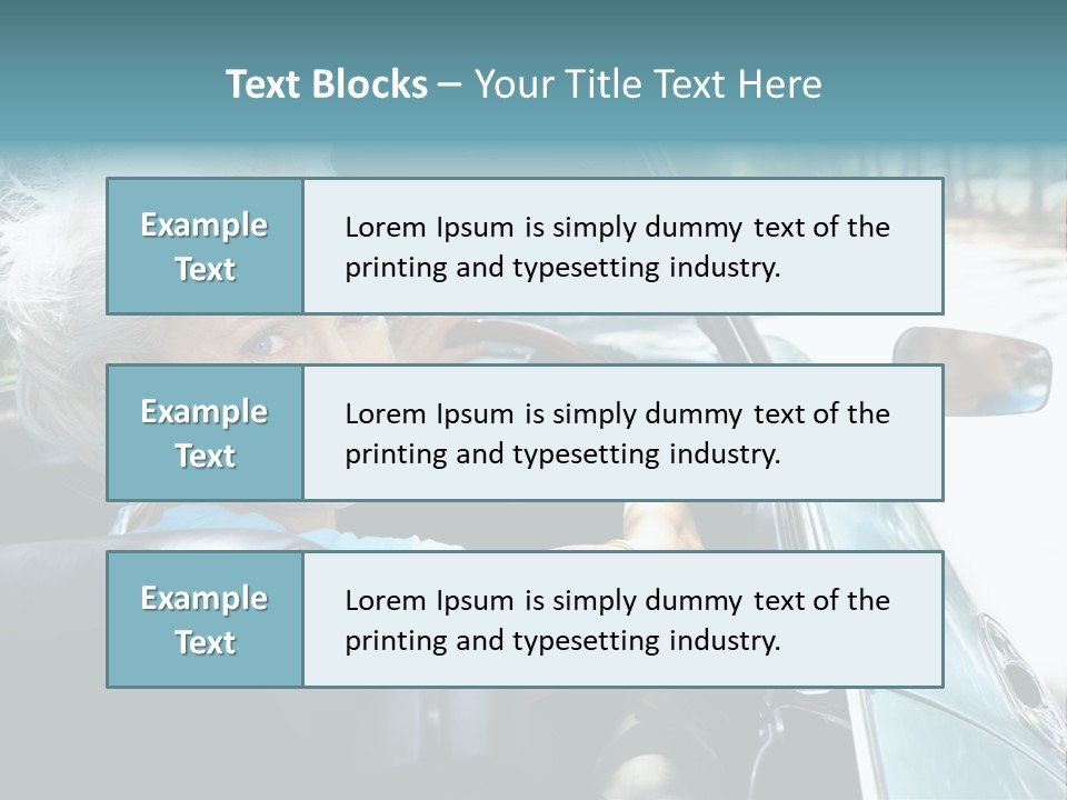 Lifestyle Mature Sports Car PowerPoint Template