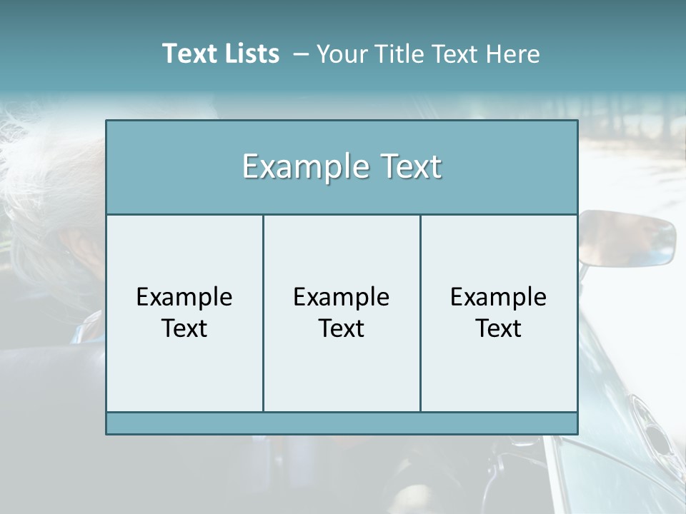 Lifestyle Mature Sports Car PowerPoint Template