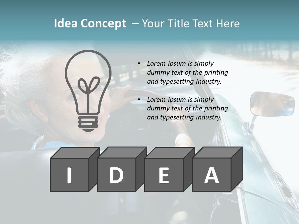 Lifestyle Mature Sports Car PowerPoint Template