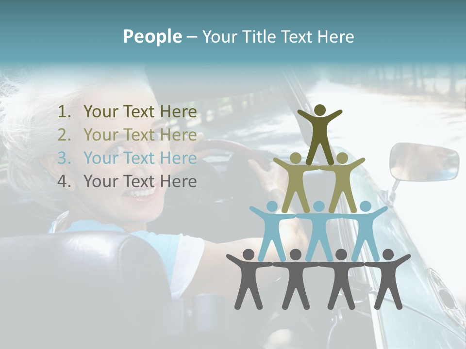 Lifestyle Mature Sports Car PowerPoint Template