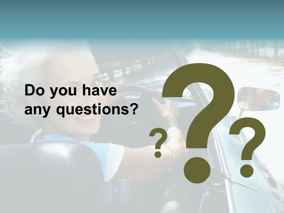 Lifestyle Mature Sports Car PowerPoint Template