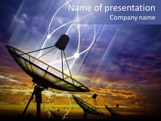 Antenna Waves Network PowerPoint Template