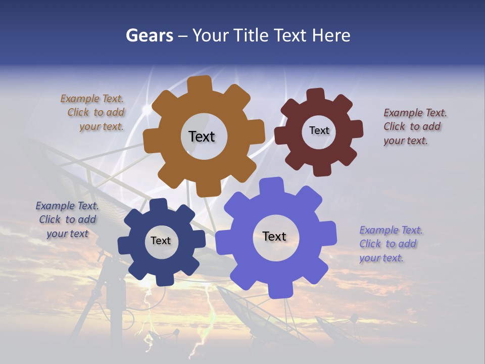 Antenna Waves Network PowerPoint Template