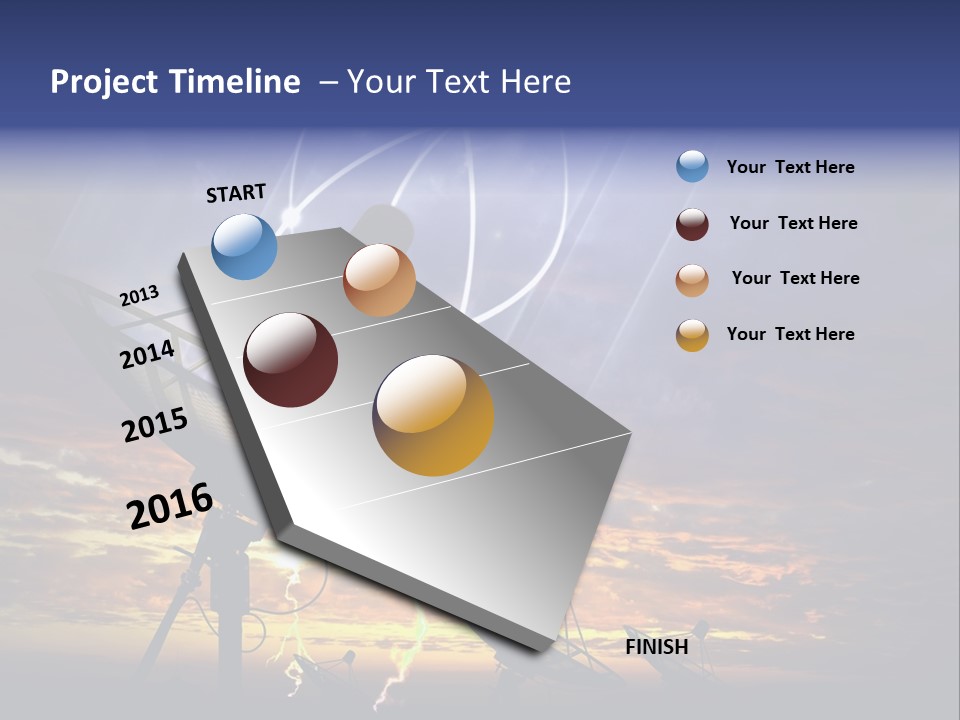 Antenna Waves Network PowerPoint Template