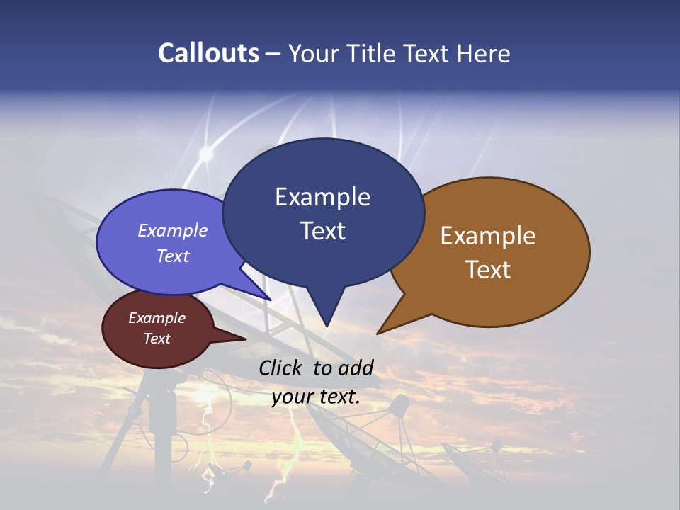 Antenna Waves Network PowerPoint Template