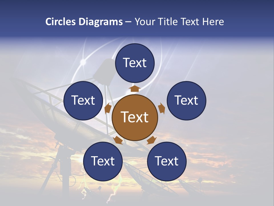 Antenna Waves Network PowerPoint Template