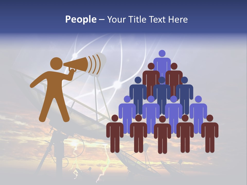 Antenna Waves Network PowerPoint Template