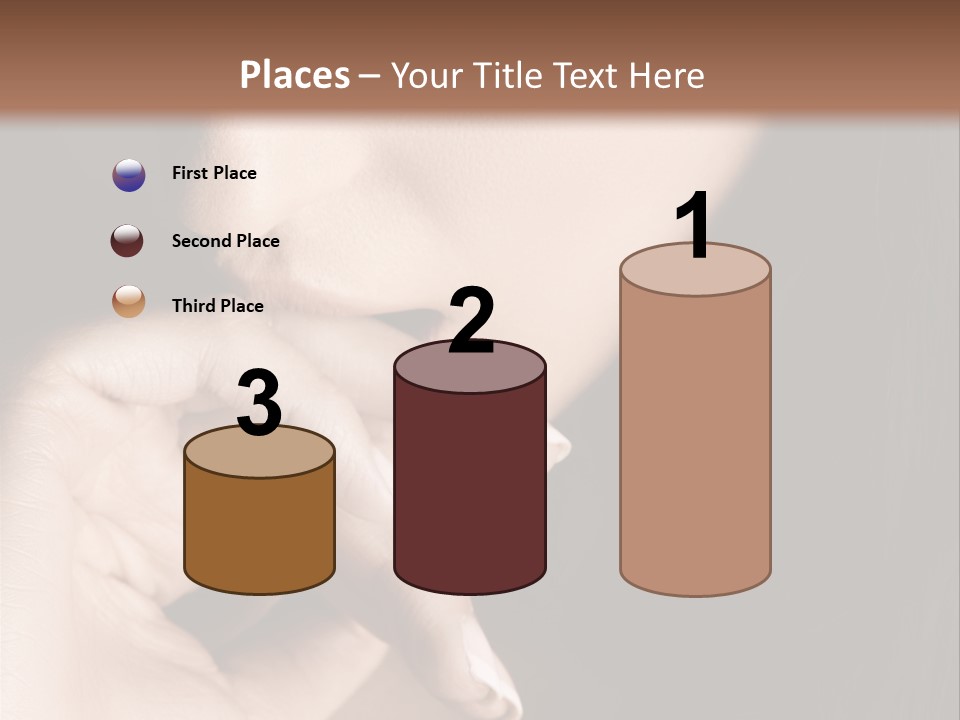 Long Hair Closeup Caucasian PowerPoint Template