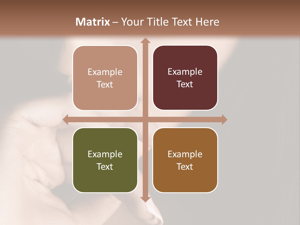 Long Hair Closeup Caucasian PowerPoint Template