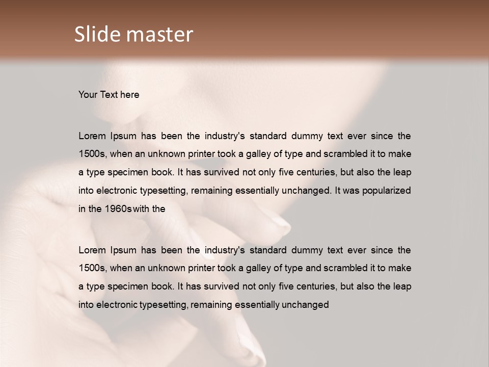 Long Hair Closeup Caucasian PowerPoint Template