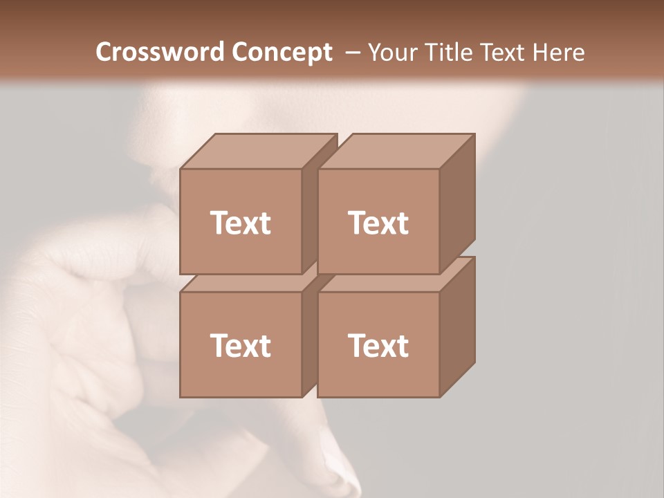 Long Hair Closeup Caucasian PowerPoint Template