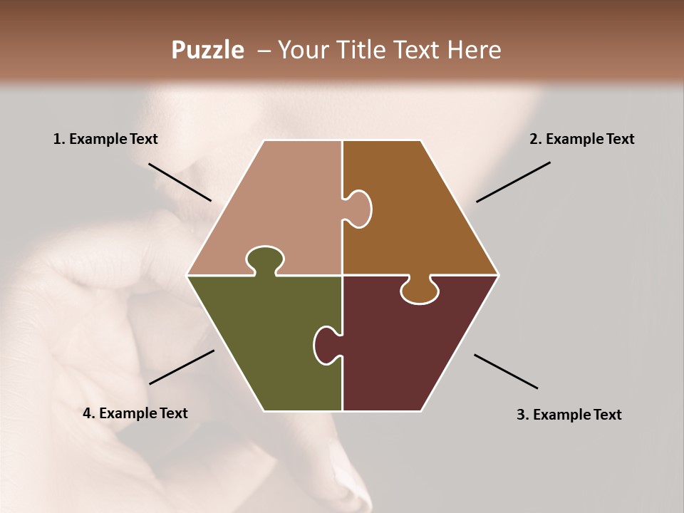 Long Hair Closeup Caucasian PowerPoint Template