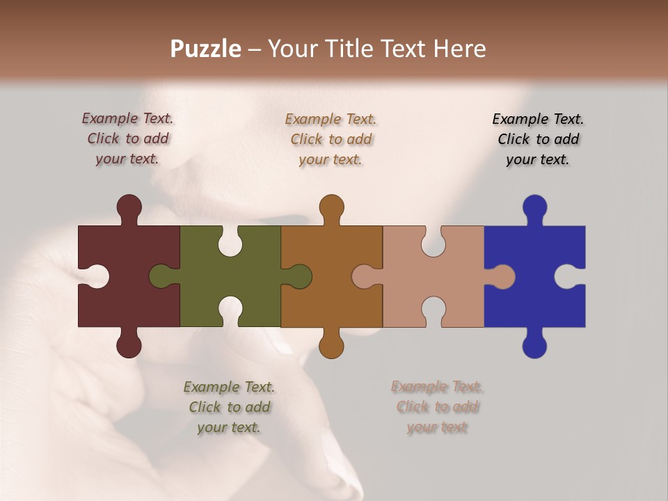 Long Hair Closeup Caucasian PowerPoint Template