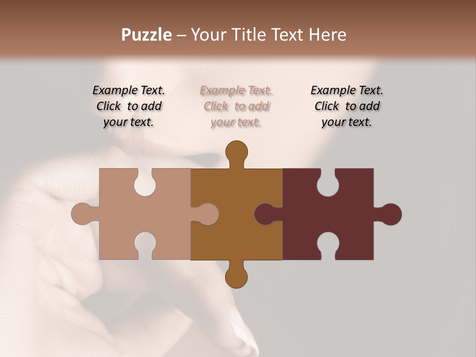 Long Hair Closeup Caucasian PowerPoint Template